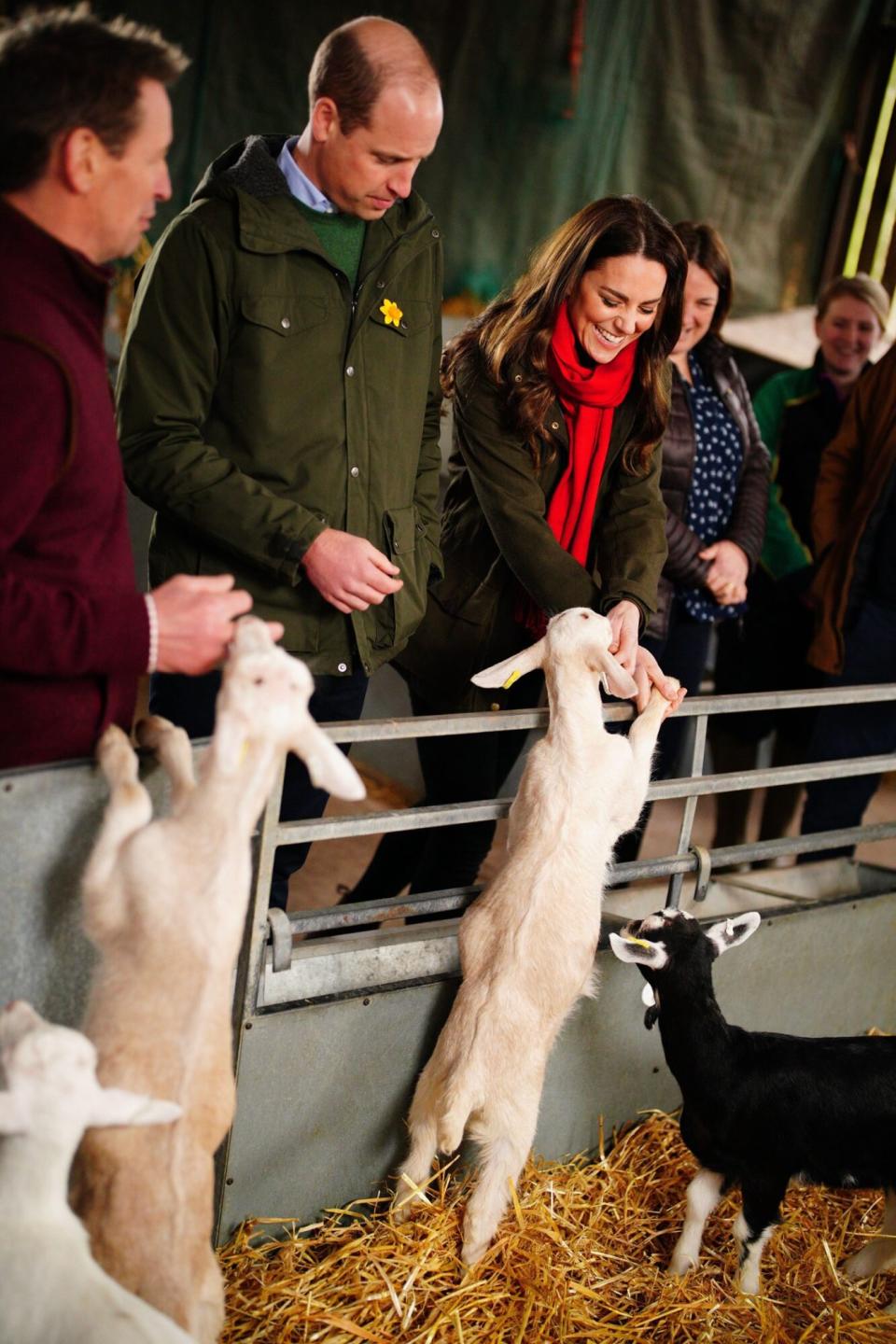 The Duke and Duchess of Cambridge at Pant Farm near Abergavenny