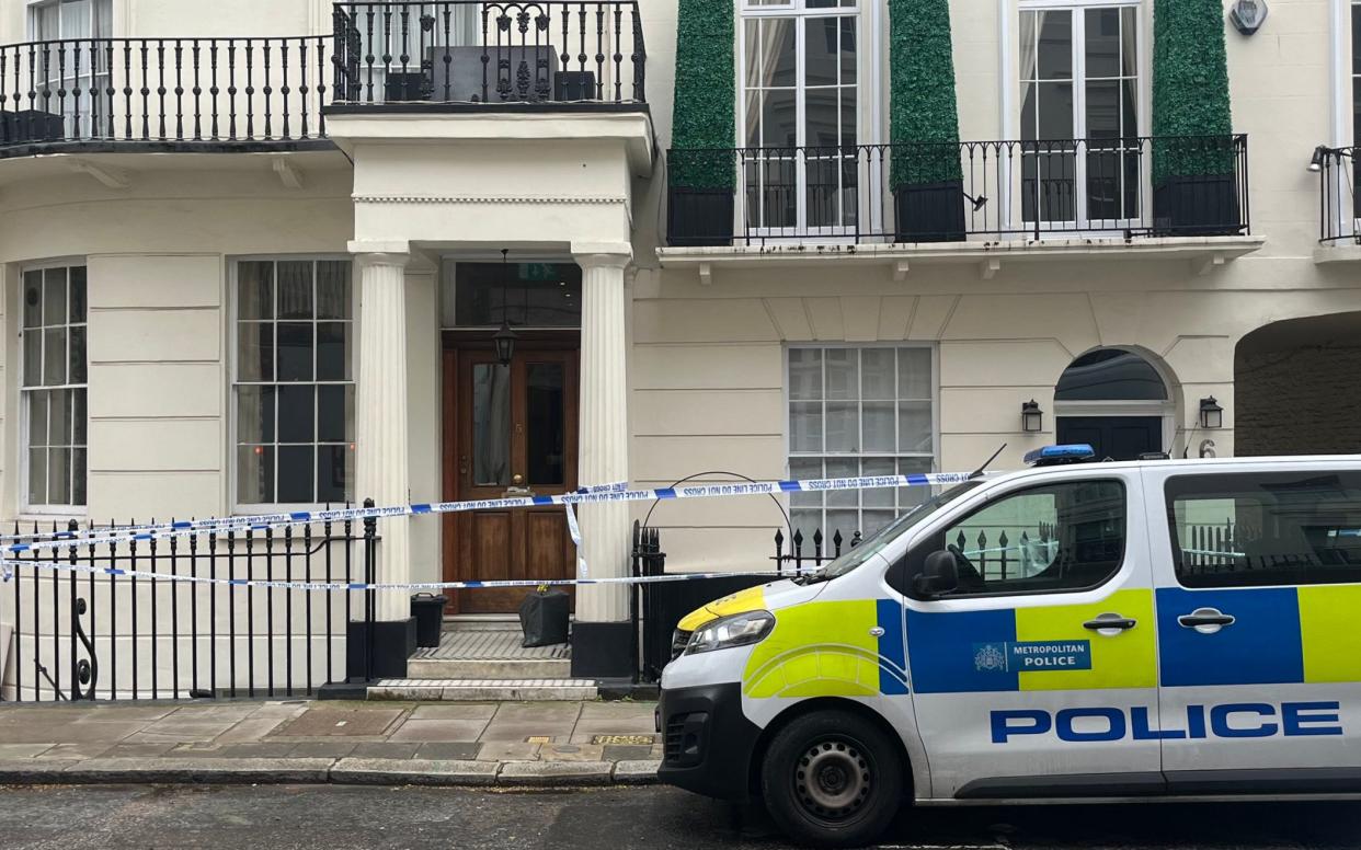 The taped-off scene at Stanhope Place