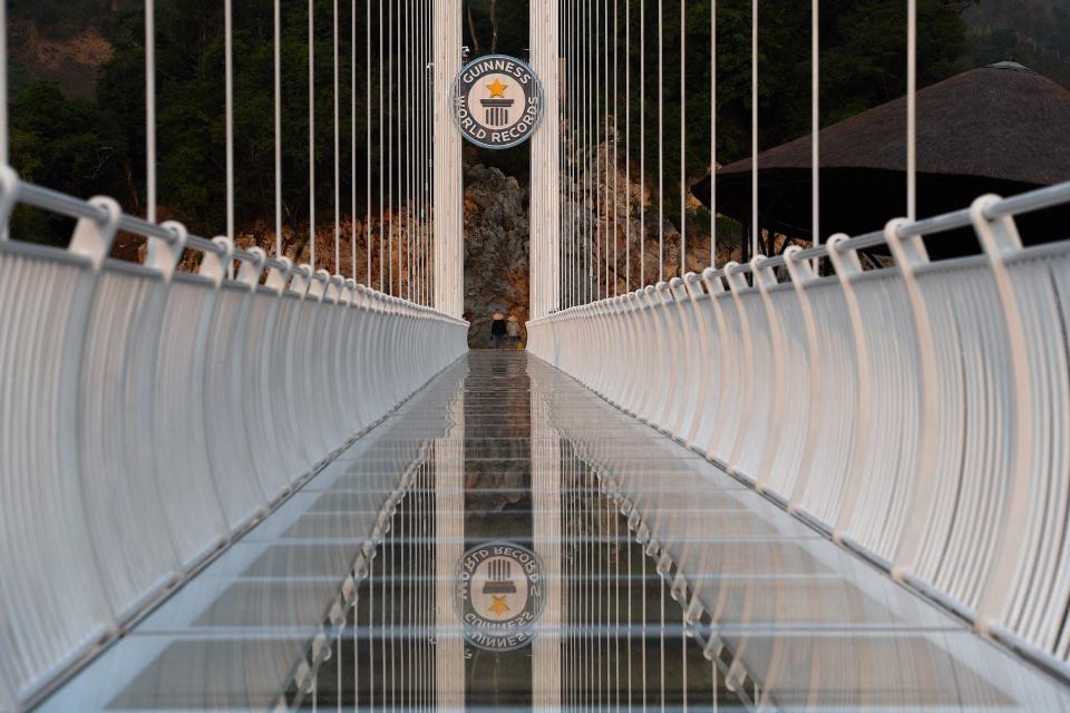 the Bach Long glass bridge in the Moc Chau district in Vietnam's Son La province