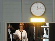 <p>Julia Gillard arrives for Question Time.</p>