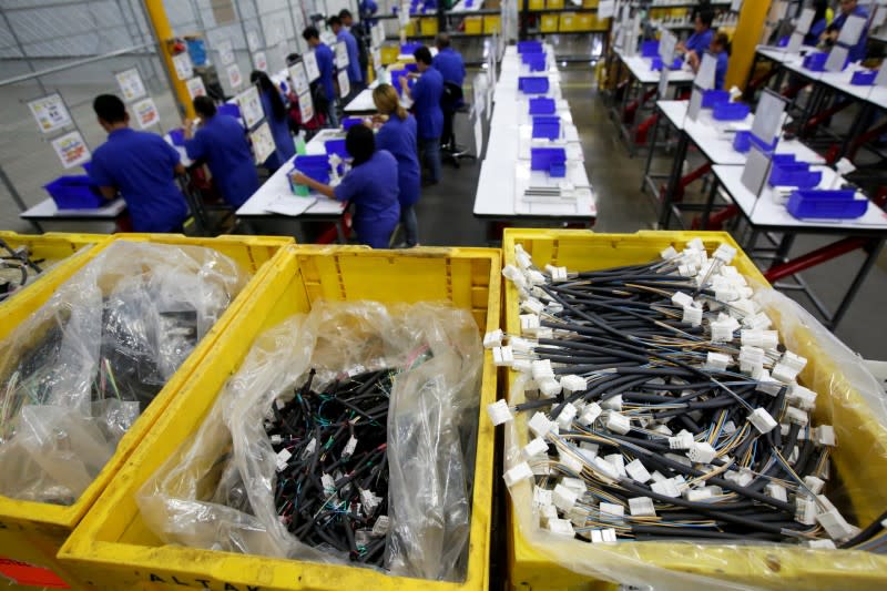 A general view shows Ark de Mexico, an assembly factory that makes wire harnesses and electric components for the automobile industry, in Ciudad Juarez