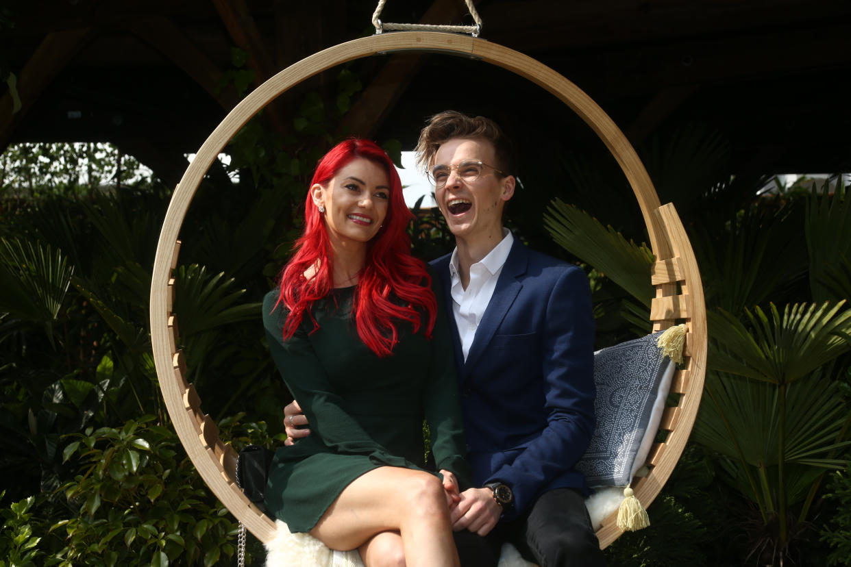 Joe Sugg and Dianne Buswell at the RHS Chelsea Flower Show at the Royal Hospital Chelsea, London. (Photo by Yui Mok/PA Images via Getty Images)