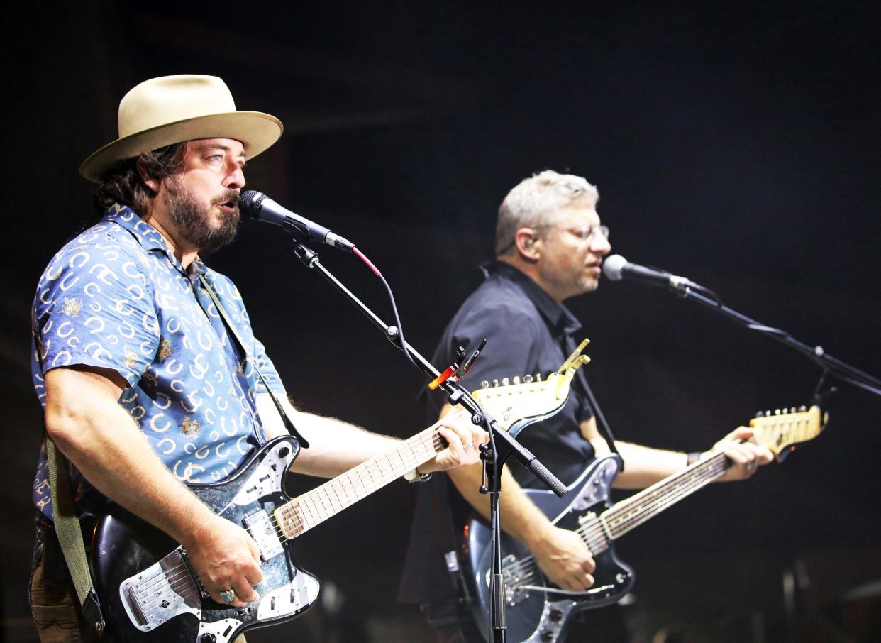 The Nadas play alt-rock-country on the MidAmerican Energy Stage with Jason Walsmith and Mike Butterworth during East Side Night at the Iowa State Fair in Des Moines in 2023.