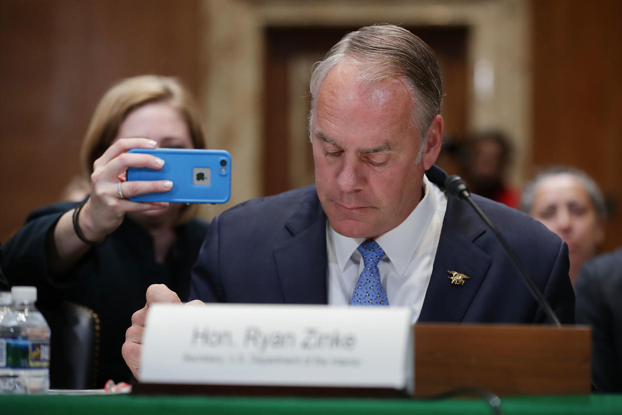 Interior Secretary Ryan Zinke might stand to gain from a Montana real estate development project that includes a microbrewery, according to Politico. (Photo: Chip Somodevilla via Getty Images)