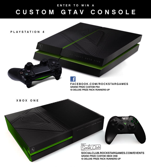 Rockstar Games Giving Away Custom GTA V Themed Xbox One and PS4