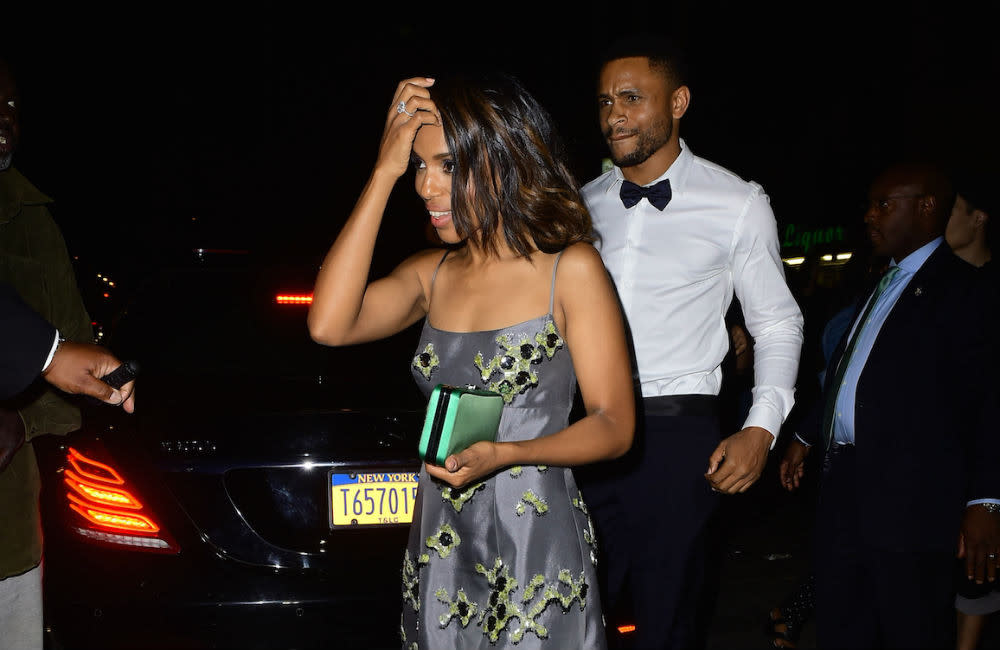 Kerry Washington decided to keep her engagement private for a period of time credit:Bang Showbiz