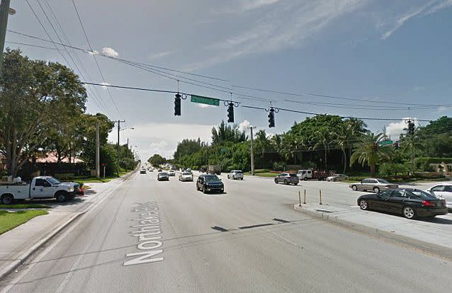 The intersection in Palm Beach Gardens, Florida, where the accident occurred. Source: Google Maps