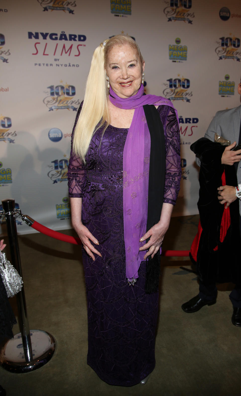 Sally Kirkland arrives at the 24th Night of 100 Stars Oscars Viewing Gala at The Beverly Hills Hotel on Sunday, March 2, 2014 in Beverly Hills, Calif. (Photo by Annie I. Bang /Invision/AP)