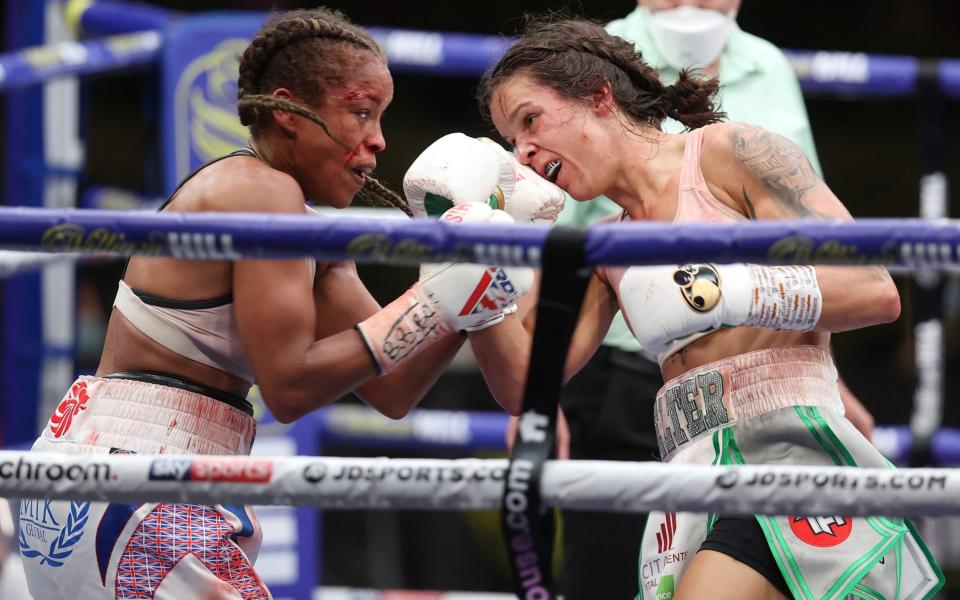 Natasha Jonas and Terri Harper — Terri Harper retains WBC and IBO titles after historic fight ends in draw - Mark Robinson/MATCHROOM BOXING