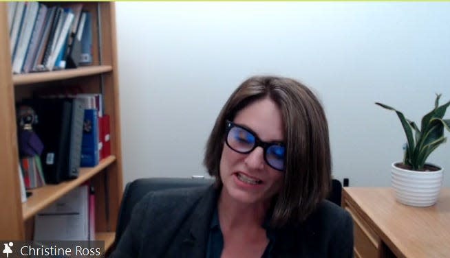 New Mexico state epidemiologist Dr. Christine Ross speaks during a video news conference on COVID-19 on Wednesday, June 8, 2022.