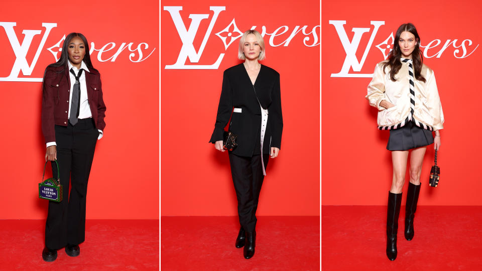 karlie kloss, carey mulligan, venus williams at louis vuitton men's 2024