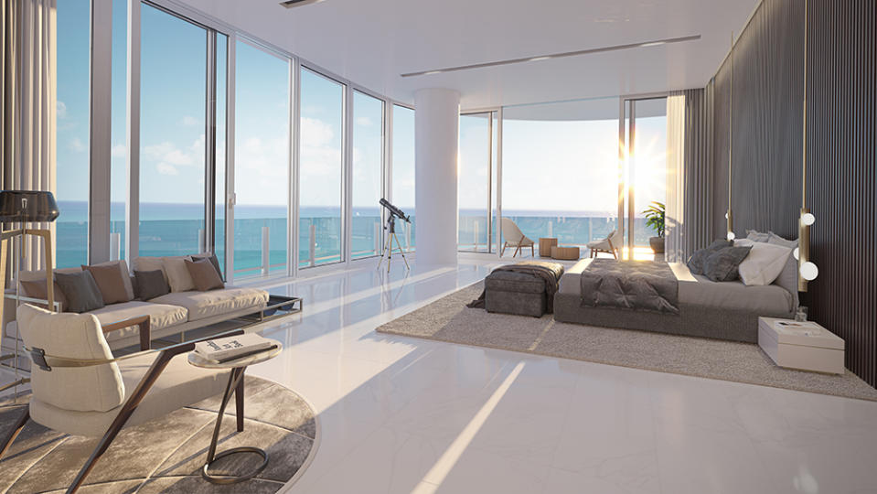 A bedroom in one of the penthouses. - Credit: Photo: Courtesy of Aston Martin Residences