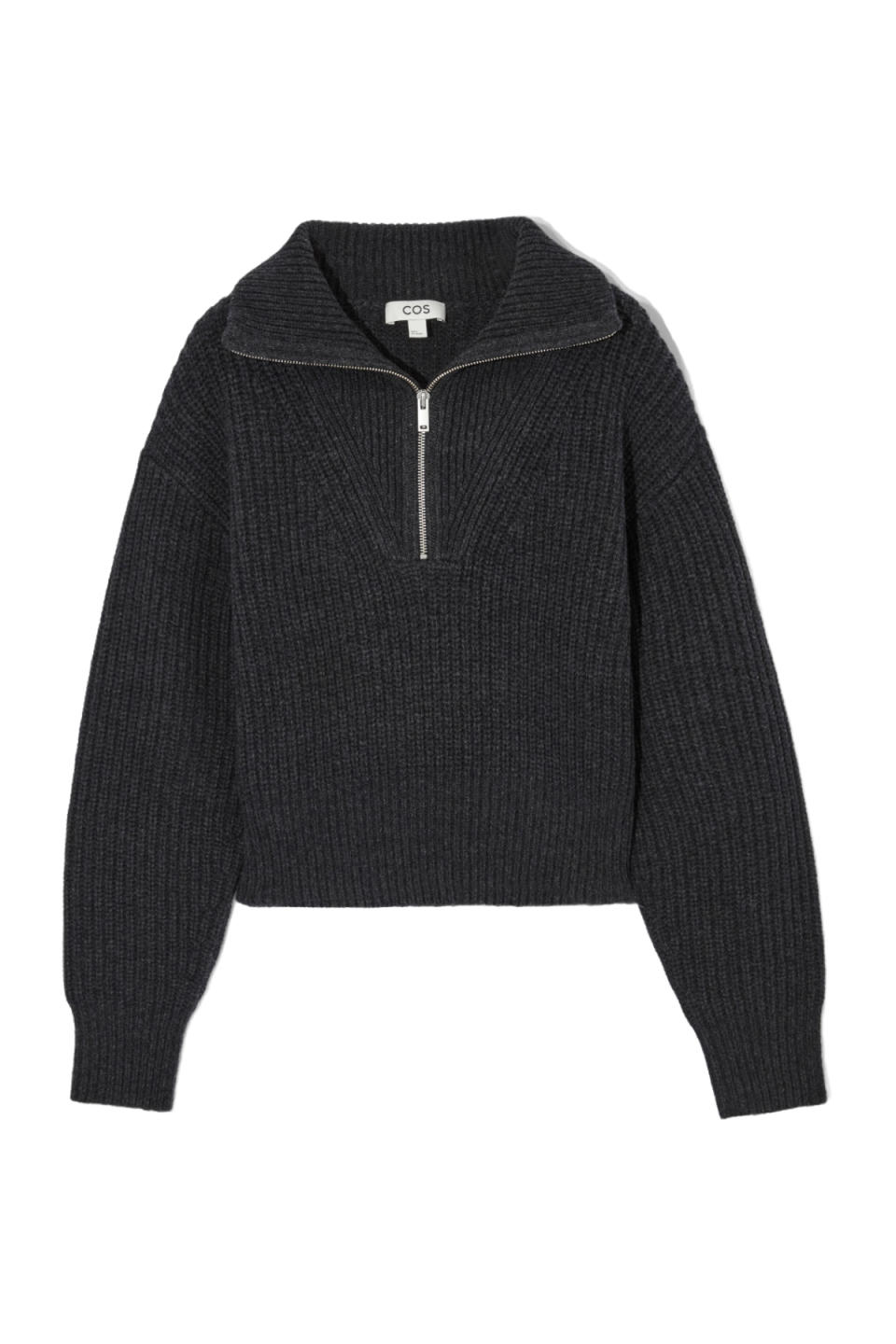 COS Half-Zip Funnel-Neck Wool Sweater