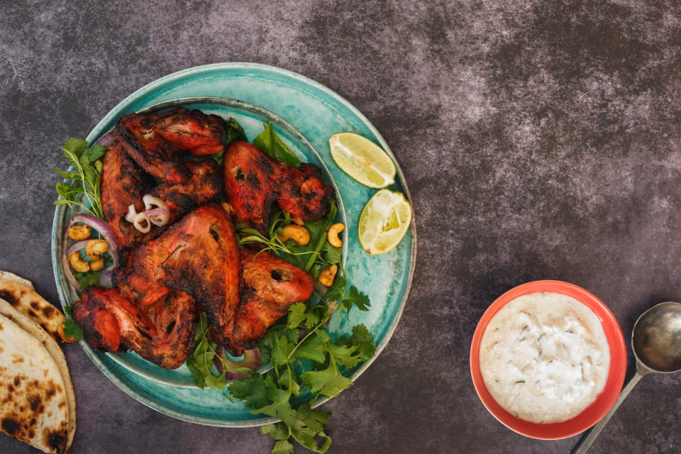 Spicy, roasted chicken wings marinated in an authentic Tandoori sauce