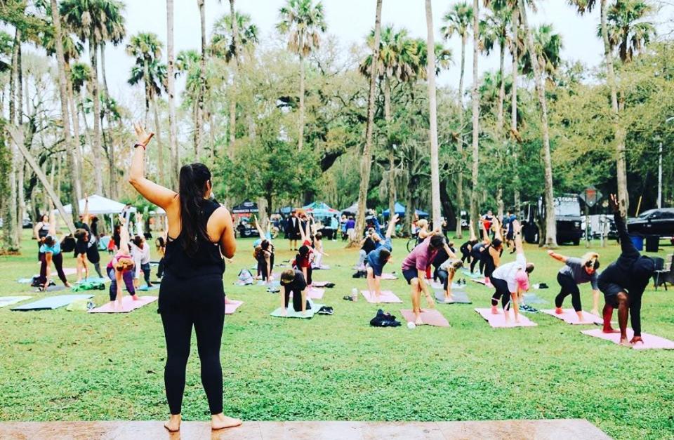 A free yoga session is among the highlights of the fourth annual Beaches Wellfest, scheduled from 9 a.m. to 2 p.m. on May 7 at Johansen Park in Atlantic Beach.