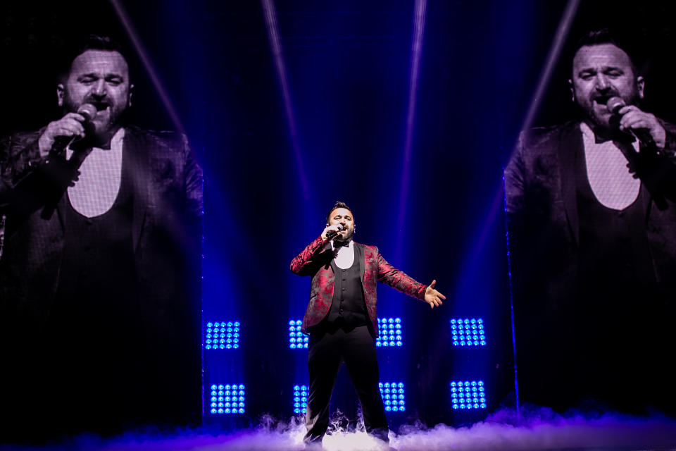 CARDIFF, WALES - FEBRUARY 22: Danny Tetley performs on stage during The X Factor Live Tour at Motorpoint Arena on February 22, 2019 in Cardiff, Wales. (Photo by Mike Lewis Photography/Redferns)