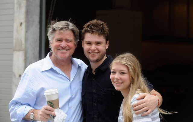 <p>Bobby Bank/WireImage</p> (L-R) Treat Williams and his children, Gil Williams and Ellie Williams visit the set of "White Collar" in New York City on May 14, 2012.