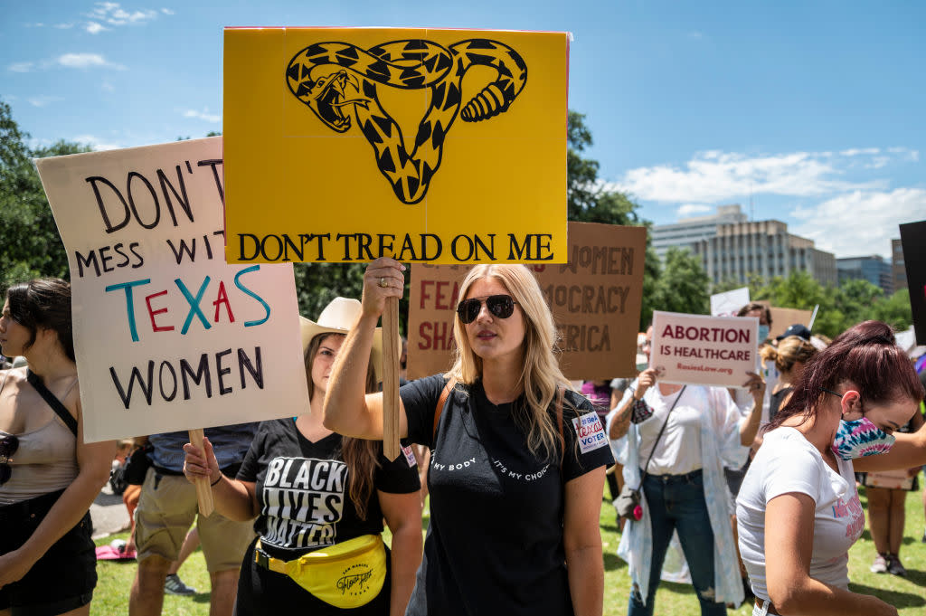 Protestors Rally Against Restrictive New Texas Abortion Law In Austin