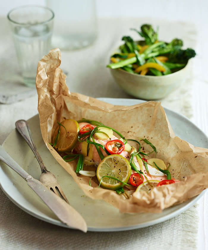 <p>Salmon on papillote with ginger and lime</p>