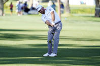 Graeme McDowell hits from the fairway to the first hole during the first round of the American Express golf tournament at La Quinta Country Club, Thursday, Jan. 20, 2022, in La Quinta, Calif. (AP Photo/Marcio Jose Sanchez)