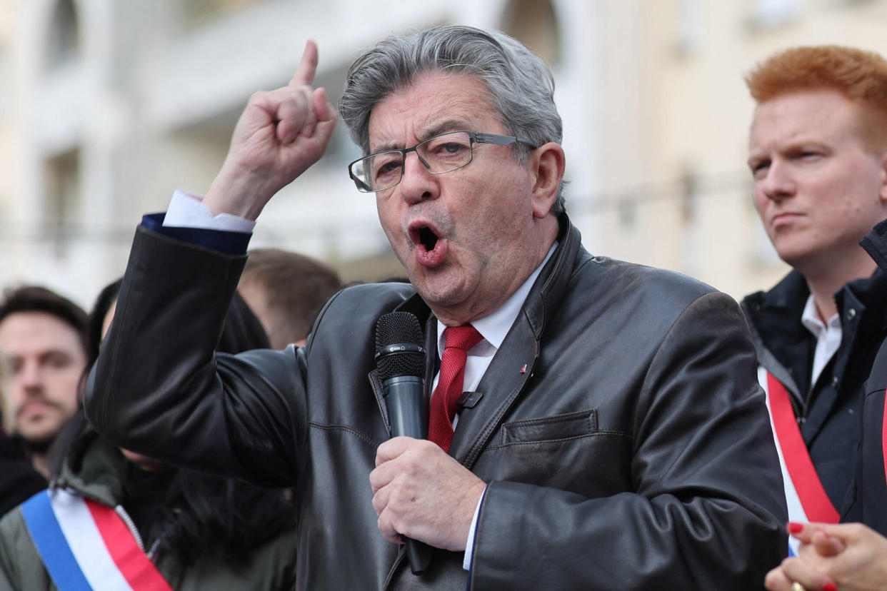 Jean-Luc Mélenchon le 18 avril 2024, à Lille. 