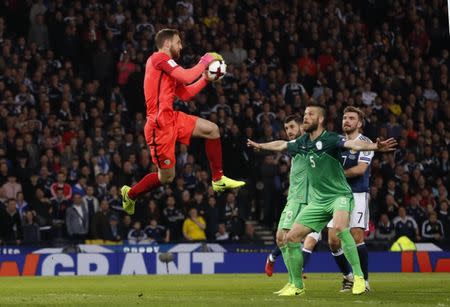 Britain Football Soccer - Scotland v Slovenia - 2018 World Cup Qualifying European Zone - Group F - Hampden Park, Glasgow, Scotland - 26/3/17 Slovenia's Jan Oblak in action Reuters / Russell Cheyne Livepic