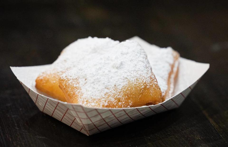The traditional French Quarter beignets at Dusty Biscuit Beignet on Friday, November 17, 2023. Dusty Biscuit Beignet is the winner of the Star-Telegram’s Readers Choice for favorite donut shop.