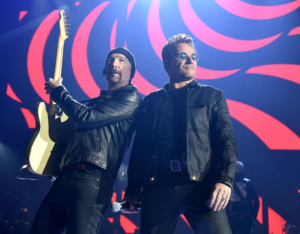 U2 performed at the iHeartRadio festival this weekend, with a little help from… Donald Trump?