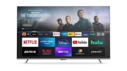 Amazon Omni Fire TV with streaming programs on screen