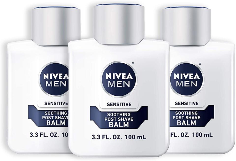 Nivea Men Sensitive Post-Shave Balm, three bottles; men&#39;s grooming products