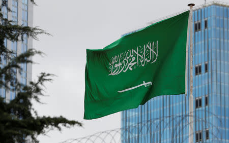 A Saudi flag flutters atop Saudi Arabia's consulate in Istanbul, Turkey October 8, 2018. REUTERS/Murad Sezer