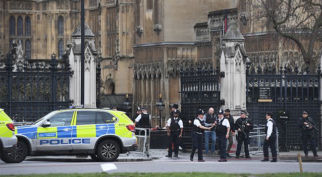 Police at the scene near the attack. Photo: AAP