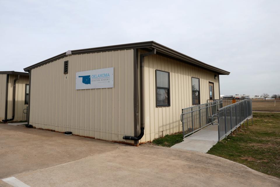 One of the portable classroom buildings the Oklahoma Aviation Academy is currently using in Norman.