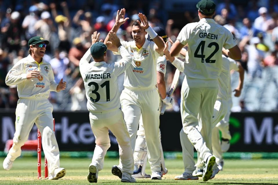 Scott Boland celebrates one of his wickets (Getty Images)