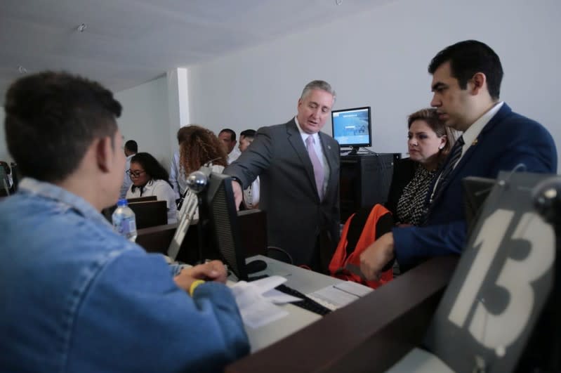 Guatemalan Interior Minister Degenhart is seen during the arrival of Honduran man Ardon in Guatemala City