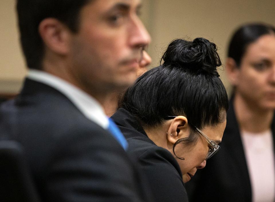 Katherine Magbanua sobs after the jury finds her guilty on all counts on Friday, May 27, 2022 in her retrial for the 2014 murder of Dan Markel in Tallahassee, Fla. 
