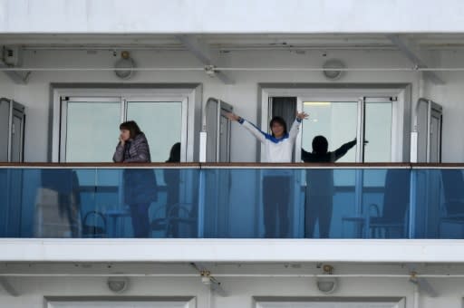 Some passengers waved off their former ship-mates