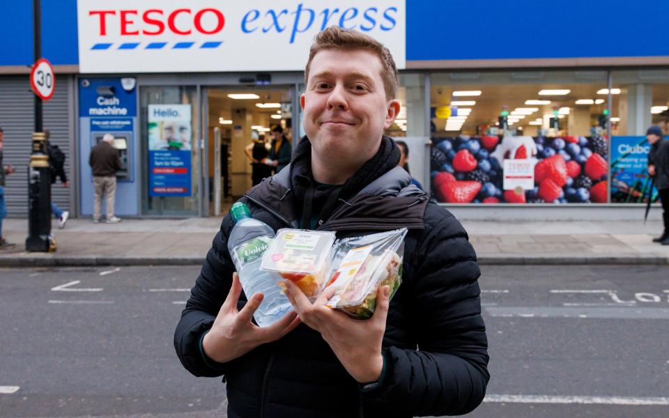 Jack with his Tesco meal deal of choice - Jamie Lorriman