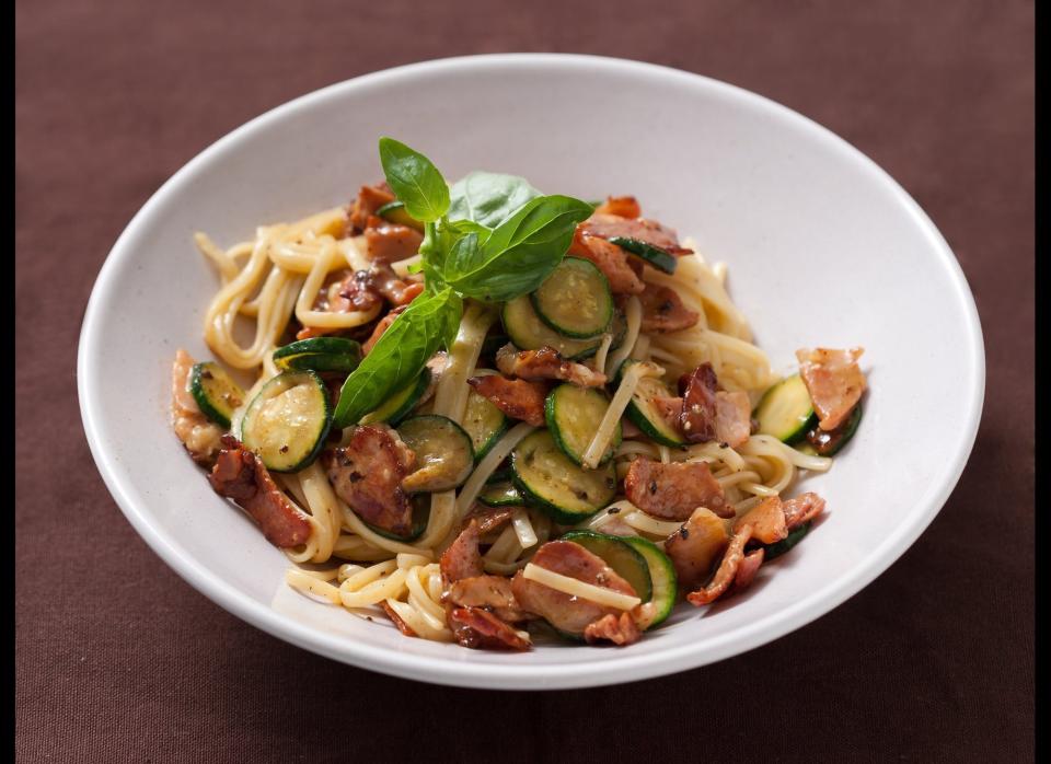 <strong>Get the <a href="http://www.huffingtonpost.com/2011/10/27/pasta-carbonara-with-zucc_n_1058120.html" target="_hplink">Pasta Carbonara with Zucchini recipe</a></strong>