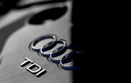 FILE PHOTO: The engine of an A6 model of German car manufacturer Audi is pictured in Hanau