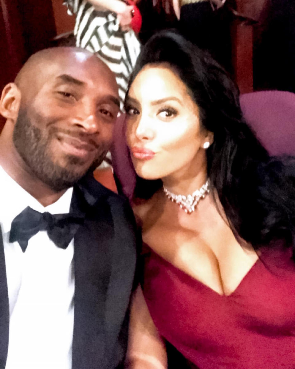 Kobe and Vanessa Bryant all dressed up at the Oscars. (@vanessabryant via Instagram)