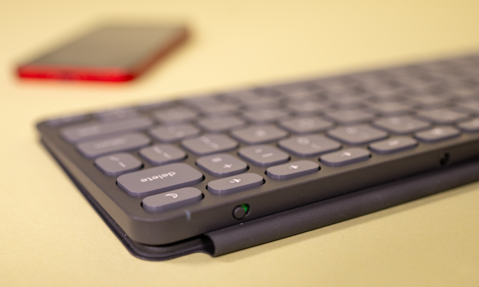 Logitech Keys-To-Go 2 keyboard with a new power button that slides to turn on and off the keyboard.