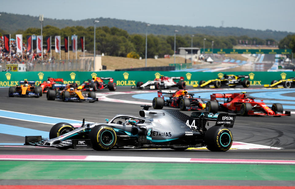 Formula One F1 - French Grand Prix - Circuit Paul Ricard, Le Castellet, France - June 22, 2019       Mercedes' Lewis Hamilton during the race   REUTERS/Vincent Kessler