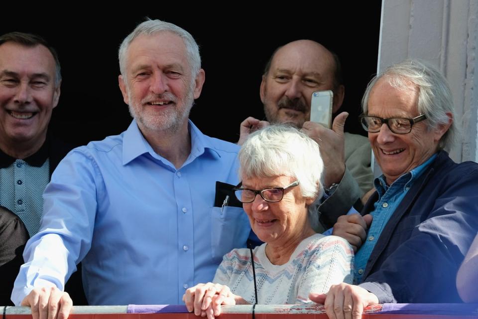 Loach appears with then-Labour leader Jeremy Corbyn at the Miners Gala in Durham in 2017 (Getty Images)