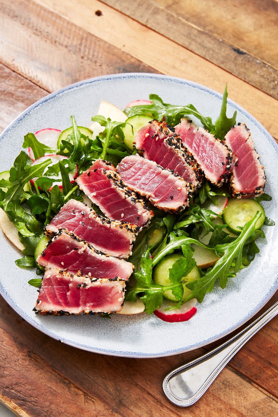 Seared Ahi Tuna & Arugula Pear Salad