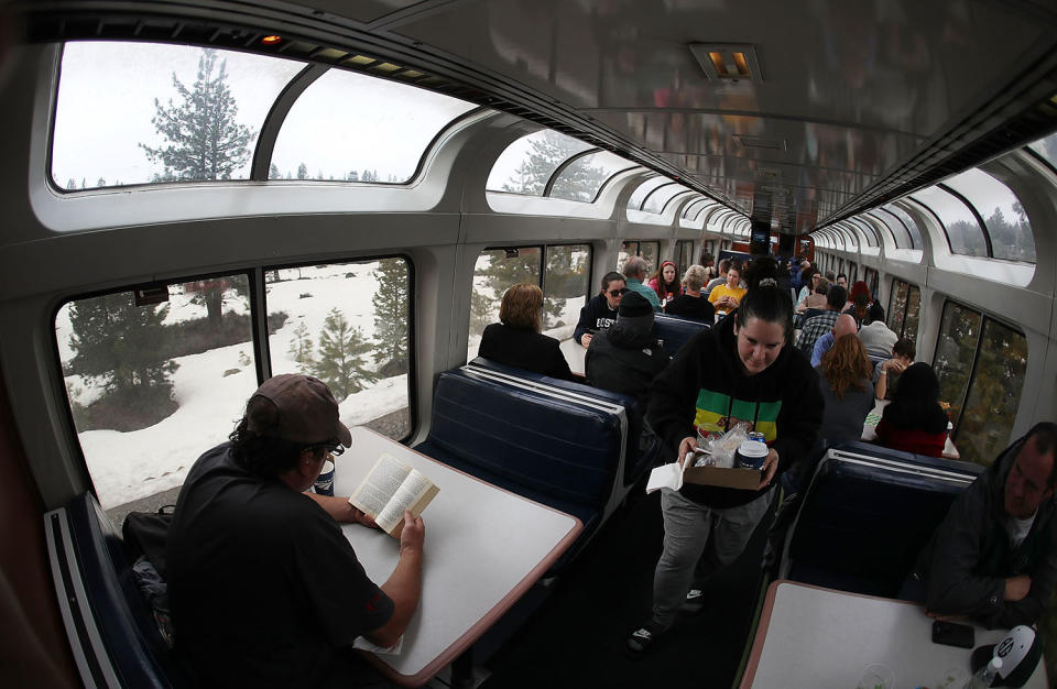 Amtrak California Zephyr sightseer lounge passengers