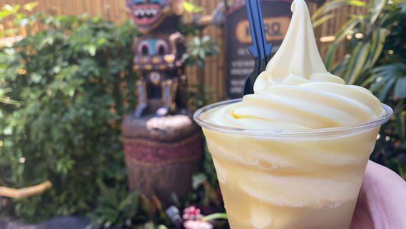 Dole Whip is available at the Tiki Juice Bar located in Adventureland at Disneyland.