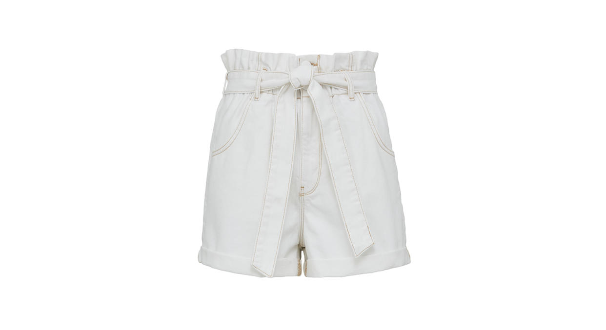 Paperbag Elasticated Waist Denim Shorts 