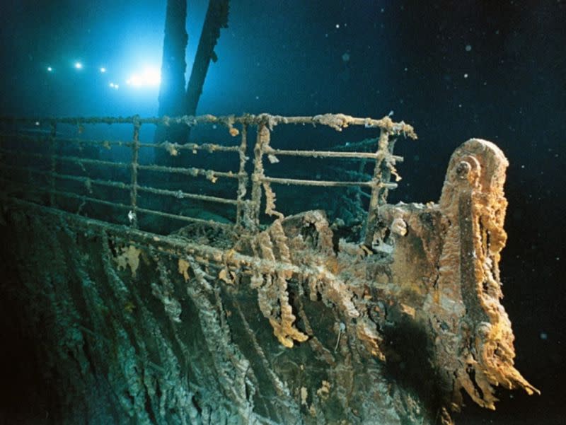 ▲鐵達尼號於1912年沉沒，殘骸躺在約3800公尺深的大西洋海底。（圖／翻攝自國家地理頻道）