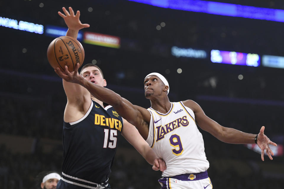 Nuggets center Nikola Jokic's defense is always a point of concern. (AP Photo/Michael Owen Baker)